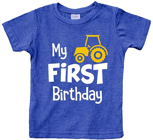 First Birthday boy Outfit My 1st Tractor Shirt Construction one Year Old Gifts