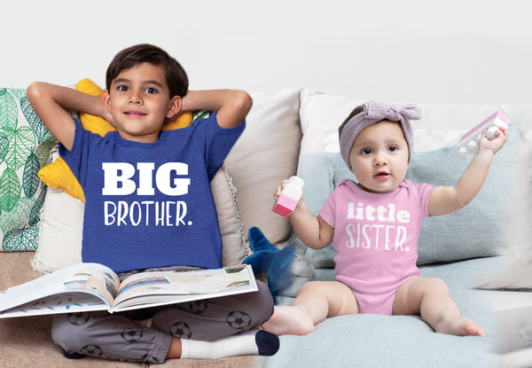 Big Brother Little Sister Outfits Shirt Sibling Shirts Matching Baby Newborn Girl Outfit
