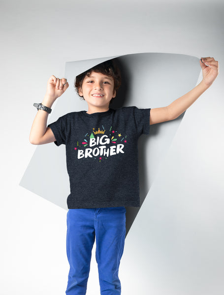 Big Brother Shirt for Toddler boy Crown Promoted to Big bro Announcement Outfits