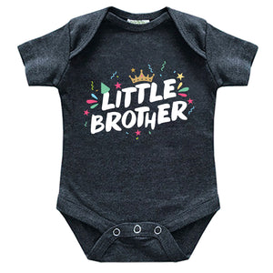little brother newborn outfit crown baby brother bodysuit boy announcement reveal