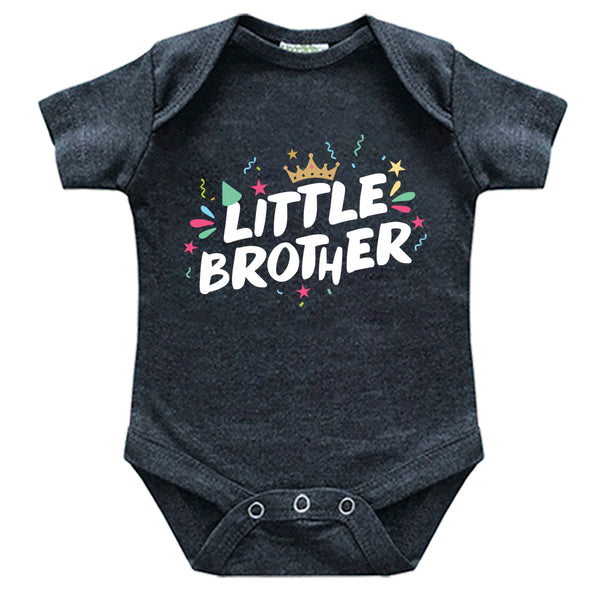 little brother newborn outfit crown baby brother bodysuit boy announcement reveal