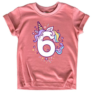 Unicorn 6th Birthday Shirts for Toddler Girls Outfit 6 Year Old Sixth Six Shirt