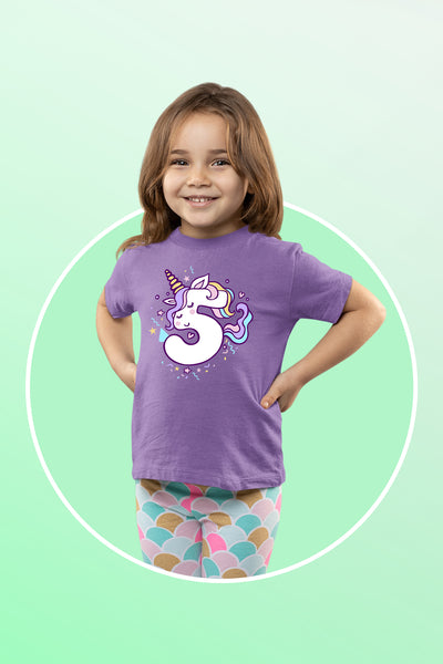 Unicorn 5th Birthday Shirt Outfit for Girls 5 Year Old Fifth Birthday Five Tshirt