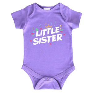 little sister newborn outfit crown baby girl announcement reveal matching bodysuit